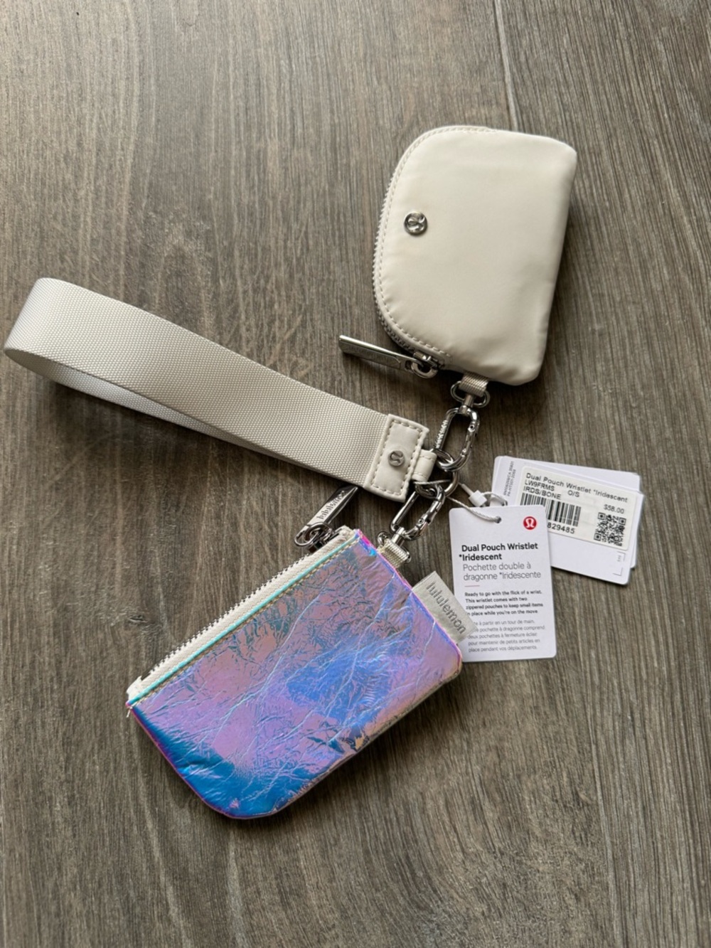 lululemon athletica Iridescent mermaid Dual Pouch Wristlet net